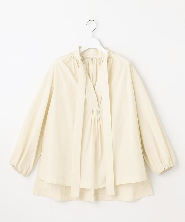 23区 【R(アール)】ポリエステルシルクタフタ ボウタイ ブラウス アイボリー系