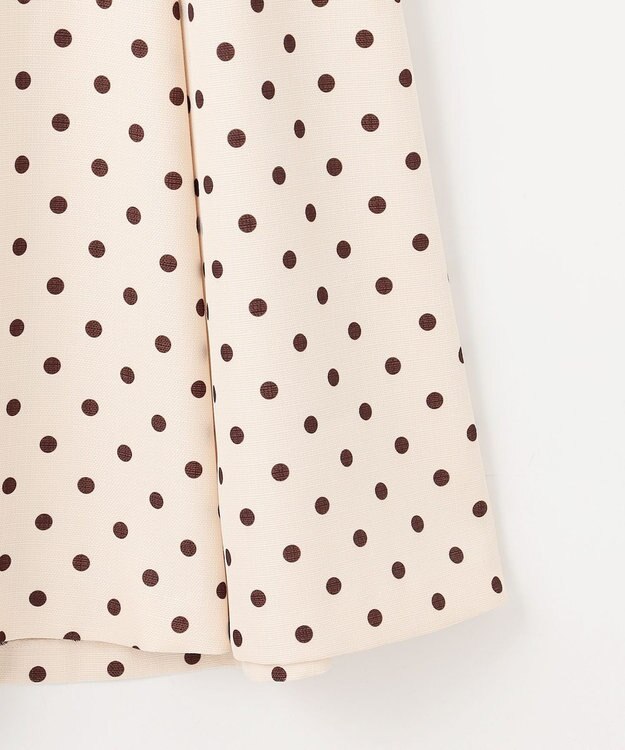 Feroux 【洗える】パールボタン付きフレア スカート ドット系