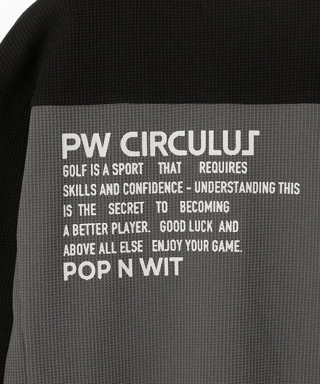 PW CIRCULUS 今が旬トップス！【ドライな肌触り / UV遮蔽率98.9% UVカット / ストレッチ】【MEN】ワッフルハーフジップトップス  ゴルフ グレー系