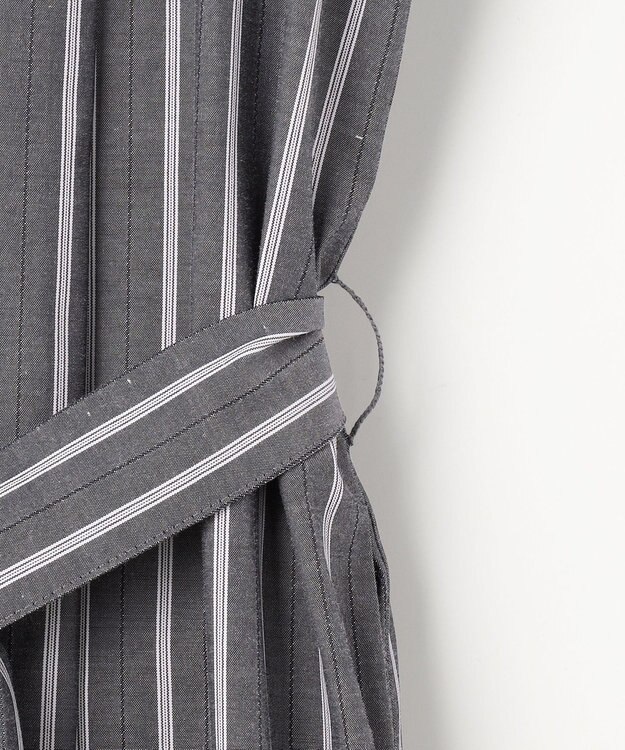 J.PRESS LADIES S TC ハイカウントストライプ シャツ ワンピース チャコールストライプ系