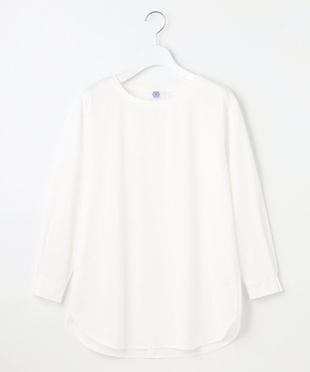 J.PRESS LADIES ベーシックジャージー ロングTシャツ カットソー ホワイト系