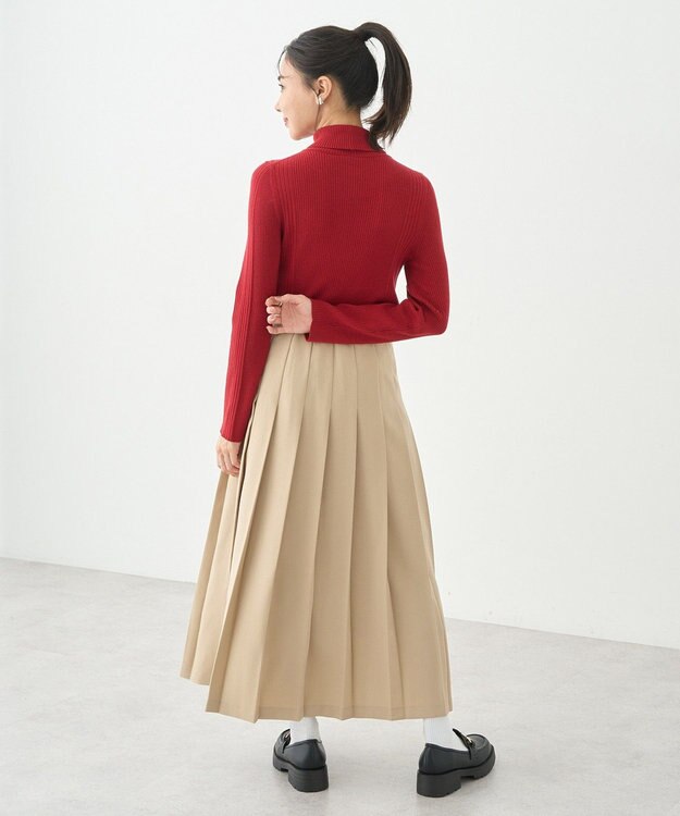 earth music&ecology やわらかタッチタートルネックニットプルオーバー Red