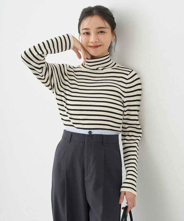 earth music&ecology やわらかタッチタートルネックニットプルオーバー Border