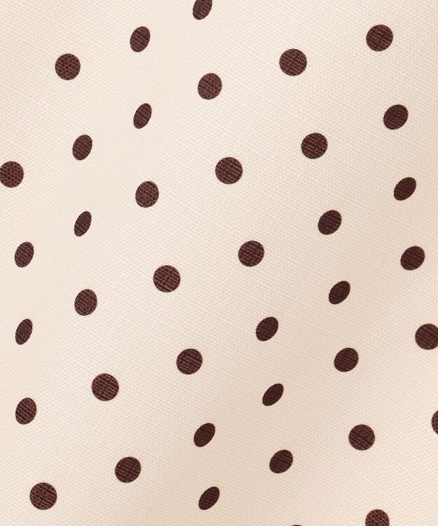 Feroux 【洗える】パールボタン付きフレア スカート ドット系