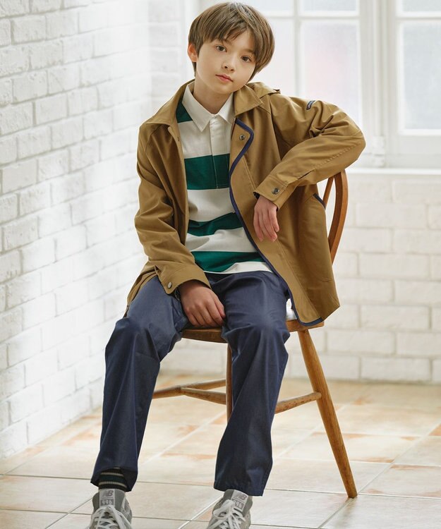 J.PRESS KIDS 【140-170cm】J.ボーダー ラガーシャツ グリーン系1