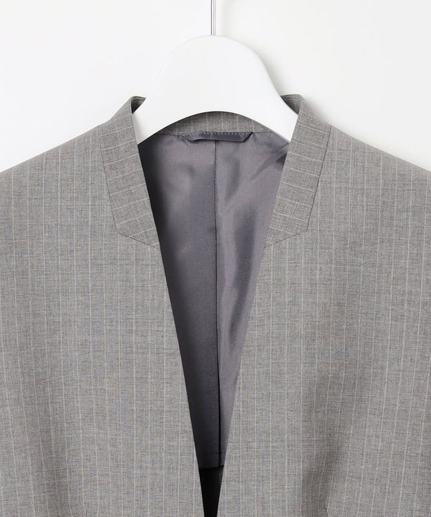 J.PRESS LADIES 【セットアップ対応】BAHARIYE2 ノーカラー ジャケット ライトグレー系1