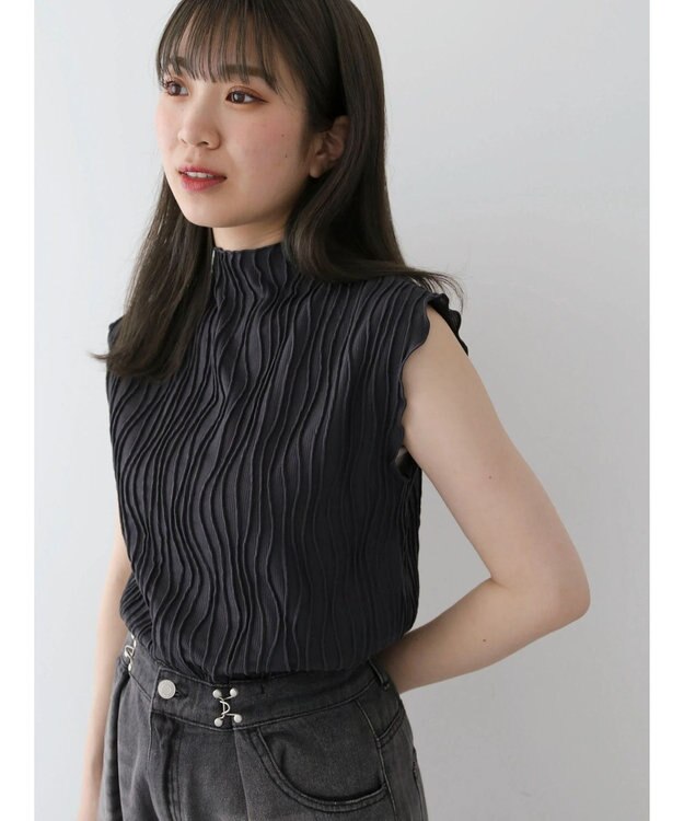 Green Parks ・Ｐｅｔｉｔ　Ｆｌｅｕｒ　ウェーブメロープルオーバー Charcoal Gray