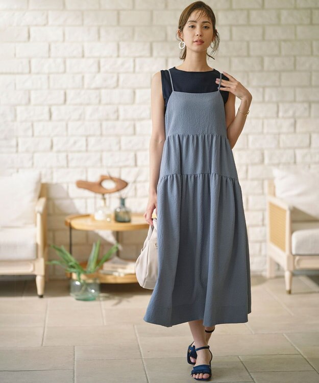 組曲 【WEB限定カラーあり】ニットタンクトップ ネイビー系