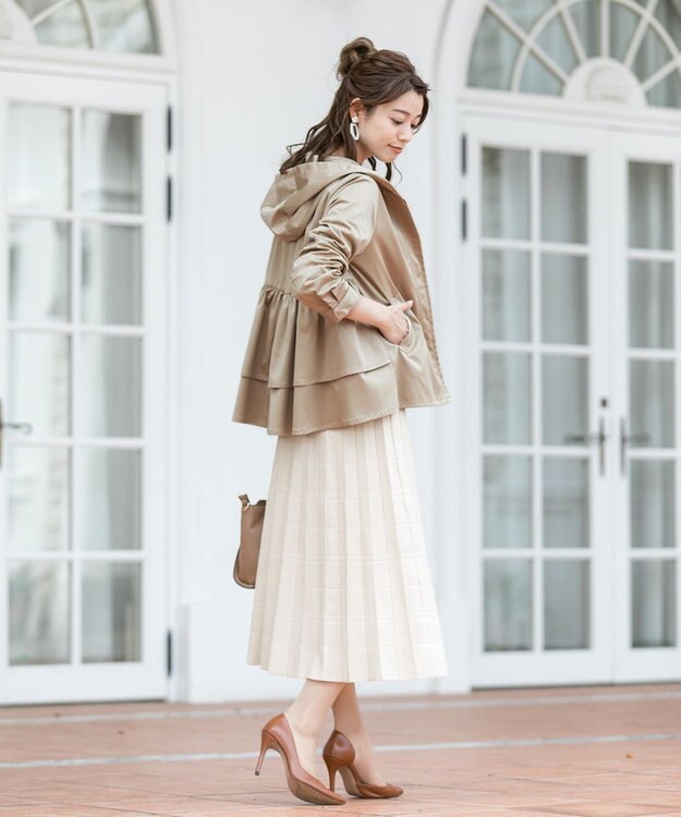 Tiaclasse L 【洗える】1枚で着映えするチェック柄編みニットワンピース エクリュ