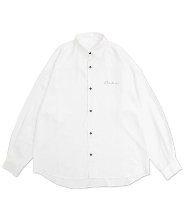 WEGO アムンゼンワンポイントBIGシャツ（LS） ホワイト