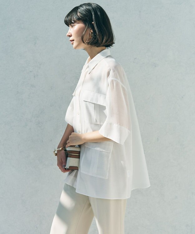 UNFILO シアー サファリシャツ オフ