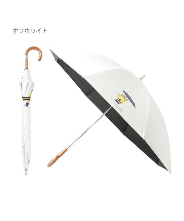 MOONBAT 【軽量】POLO RALPH LAUREN 晴雨兼用日傘 長傘 レインベア／一級遮光 遮熱 UV オフホワイト