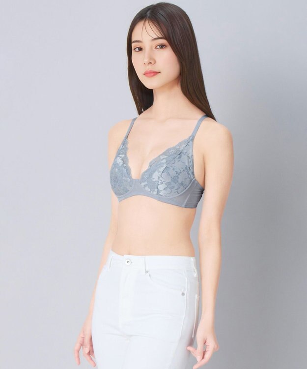 Wing ノンワイヤーブラ ここちよいつけごこち 気になる姿勢を意識しやすく 【キモチ上向きブラ】 ブラジャー KB7200 ウイング／ワコール グレイッシュブルー