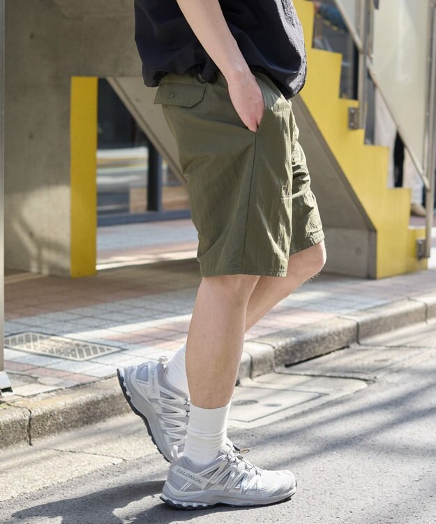 WEGO 【ウエストゴム/紐/速乾/洗濯可/SMLサイズ展開】ナイロンイージーショーツ オリーブ