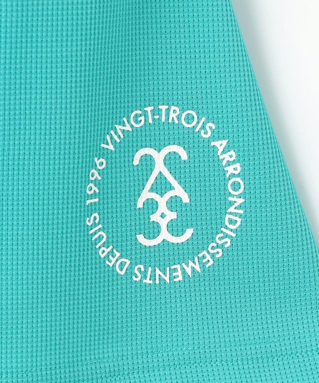 23区GOLF 【MEN】 4色から選べる ミニワッフルモックネック ターコイズブルー系