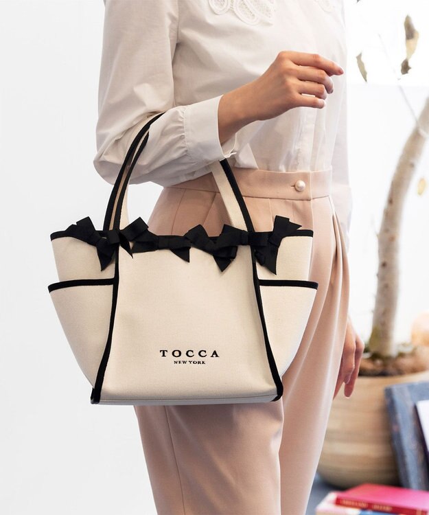 TOCCA OCTUPLE RIBBON TOTE M トートバッグ M ブラック系5