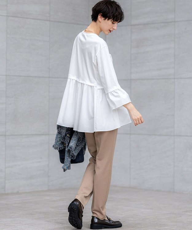 23区 L 【VERY掲載/撥水加工/洗える】TRストレッチギャバ テーパード パンツ キャメル系