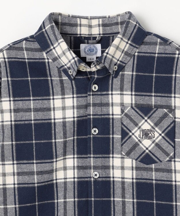 J.PRESS KIDS 【140-170cm】ビッグチェック シャツ ネイビー系4
