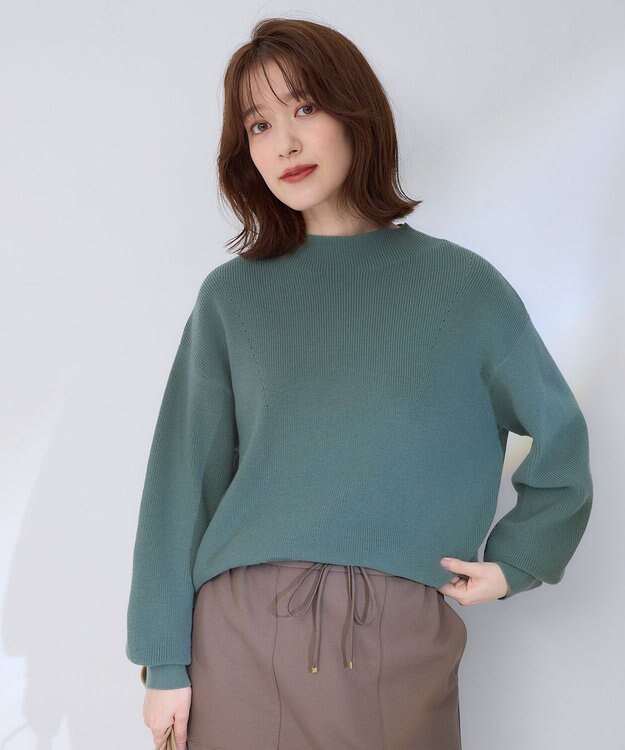 ANY 【洗濯機可能/8色展開】ソフトタッチポリエステルニット グリーン