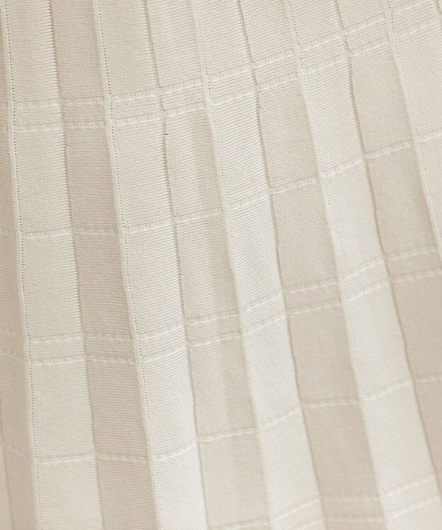 Tiaclasse L 【洗える】1枚で着映えするチェック柄編みニットワンピース エクリュ