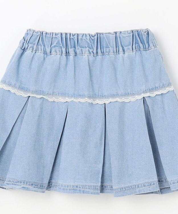 ANY KIDS 【洗濯機可能】プリーツ ミニスカパン デニム