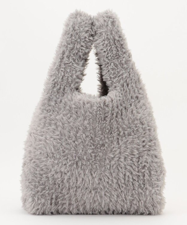 ANY SIS フワモコフェイクファー バッグ ライトグレー