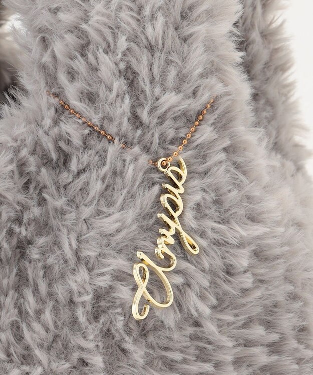 ANY SIS フワモコフェイクファー バッグ ライトグレー