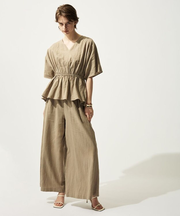 uncrave コットンリネンボイル ワイドパンツ トープ