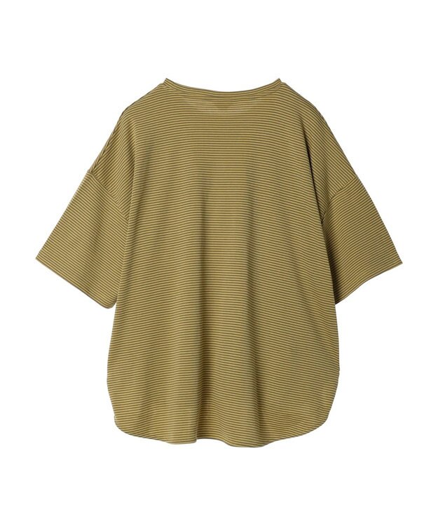 AMERICAN HOLIC 接触冷感裾ラウンドカットプルオーバー Border Yellow