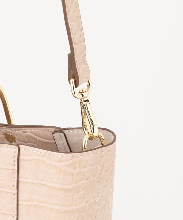 自由区 エンボスクロコマルチＷＡＹバッグ ローズ系