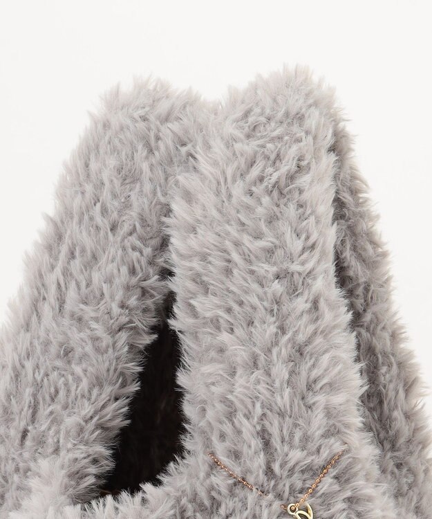 ANY SIS フワモコフェイクファー バッグ ライトグレー