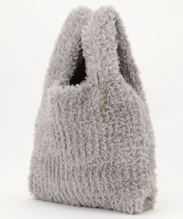 ANY SIS フワモコフェイクファー バッグ ライトグレー