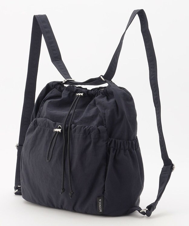 LA BAGAGERIE 【MONICA】クリンクルナイロン　ドロスト2WAYバッグ ネイビー