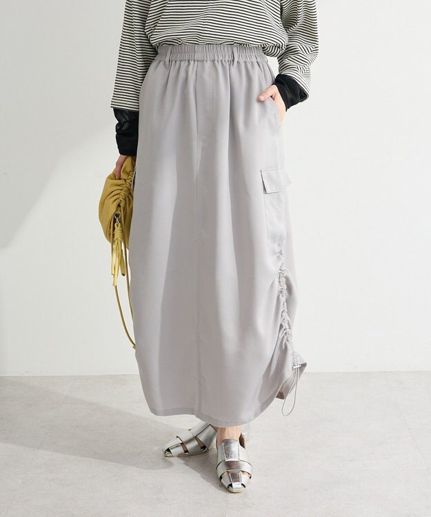 Green Parks サテンカーゴスカート Gray