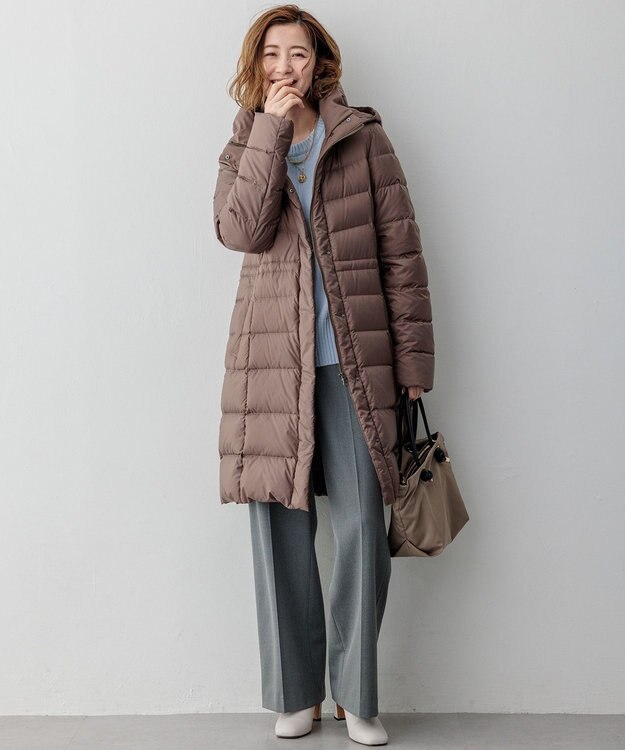 23区 L 【VERY掲載/新色追加】シレータフタ ロング ダウンコート ブラウン系