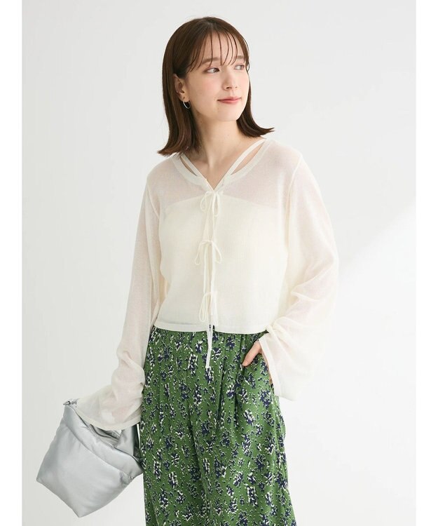 Green Parks ・swing by SET2点ニットカーデ&ニットキャミ Off White