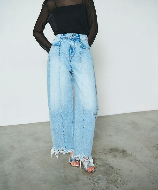 GRACE CONTINENTAL 切替ボリュームデニム インディゴ