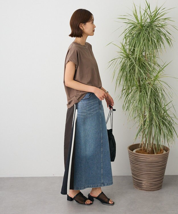 CRAFT STANDARD BOUTIQUE カットクレープクルーネックTシャツ Brown