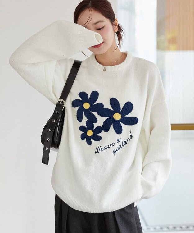 WEGO フラッフィーグラフィックBIGニットプルオーバー 柄2