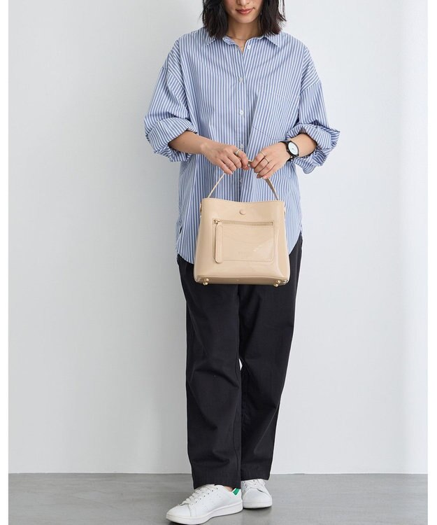 MioFIRANO スクエアエナメルハンドバッグ 2WAY　FIRANO フィラノ BEIGE