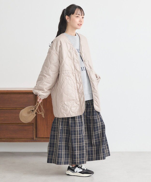 earth music&ecology キルティングハーフコート Beige