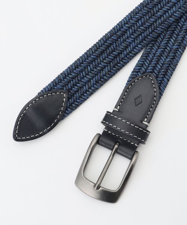 JOSEPH ABBOUD 【イタリア素材・ストレッチ・日本製】 コットンメランジストレッチ ベルト ネイビー系