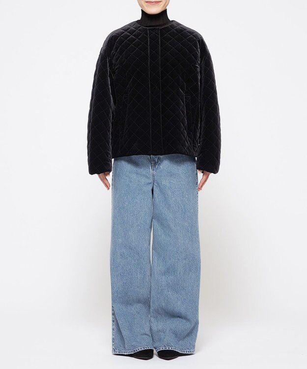 uncrave ベロア キルティング ブルゾン（uncrave WHITE） ブラック