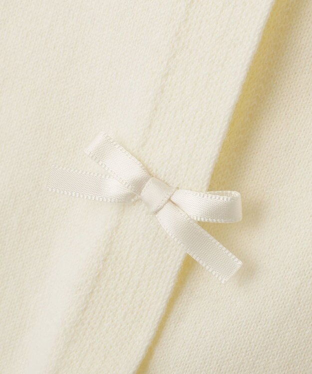 Maison de FLEUR ローズニット半袖カーディガン Ivory