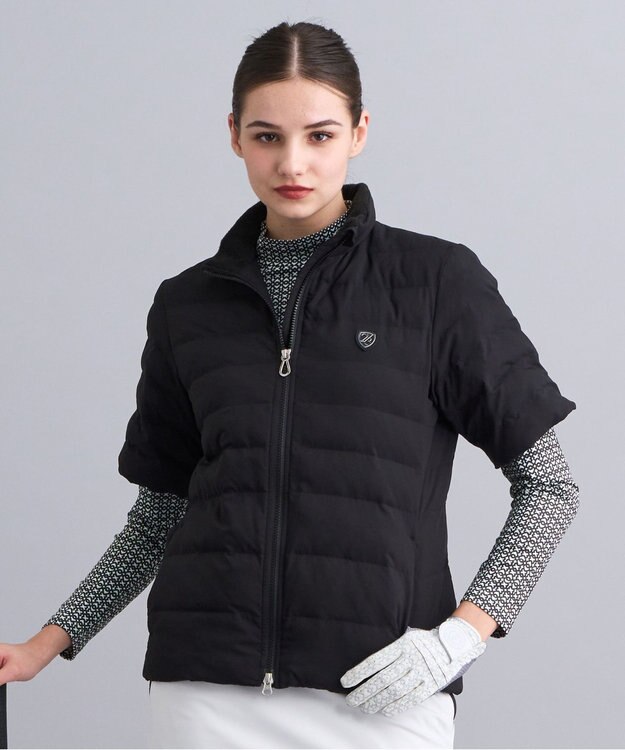 23区GOLF 【WOMEN】半袖パディングブルゾン ブラック系