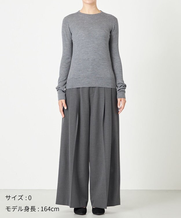 NAVE 【Nave・手洗い可】リュクスウール クルーネックニット ライトグレー系