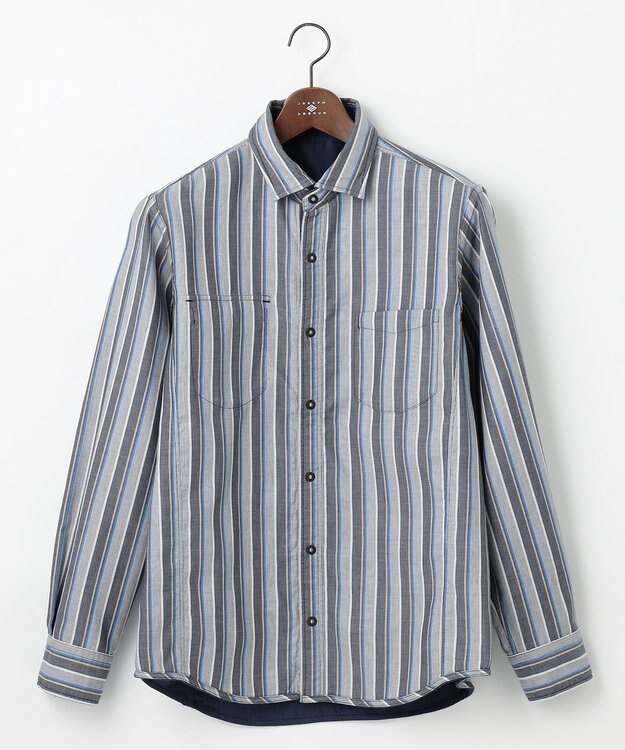 JOSEPH ABBOUD 【2WAY】リバーシブル シャツ ネイビー系