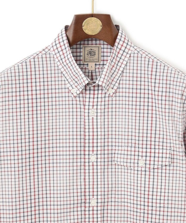 J.PRESS MEN ポプリンマルチチェック ボタンダウンシャツ ワイン系3