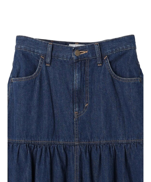 earth music&ecology Ｌｅｅ×ｅ．ｍ．ａ．ｅ．デニムフリルスカート Medium Indigo