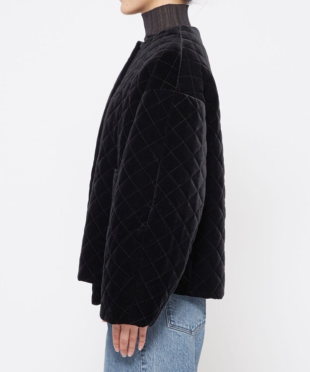 uncrave ベロア キルティング ブルゾン（uncrave WHITE） ブラック